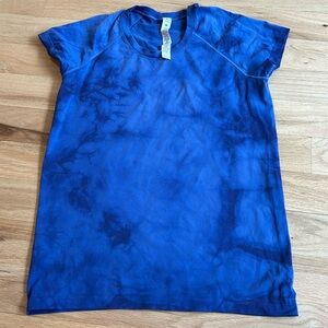 blue tie dye lululemon swiftly tech short sleeve